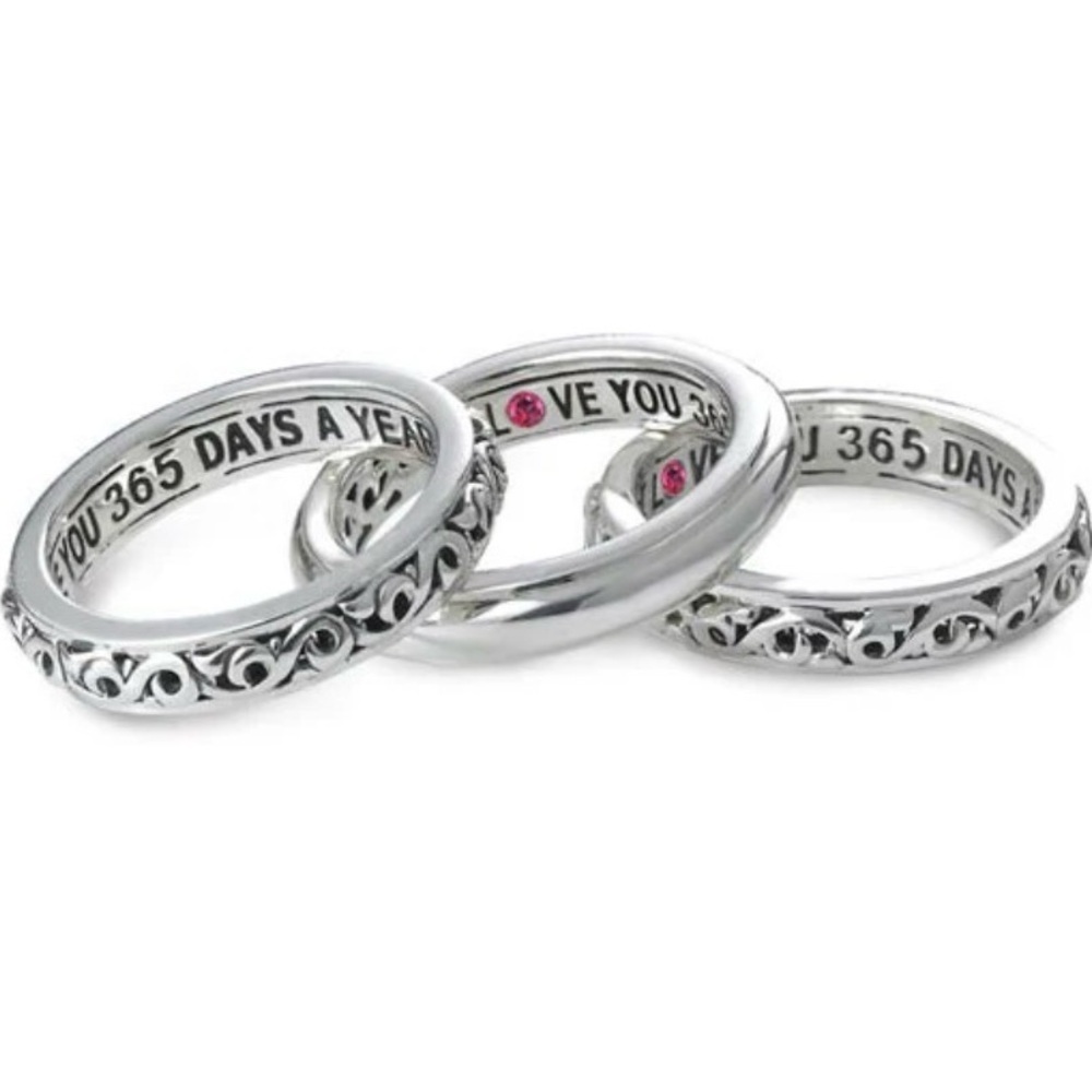 CHARLES KRYPELL Ivy Collection Smooth Ring I Love You 
Stackable rings valentine